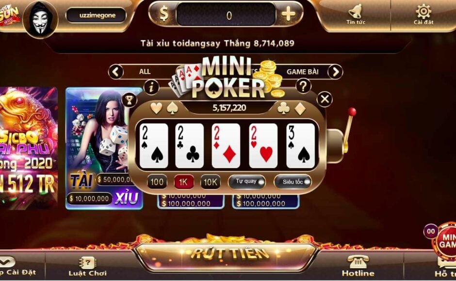 Luật chơi Mini poker tại nhà cái FB68